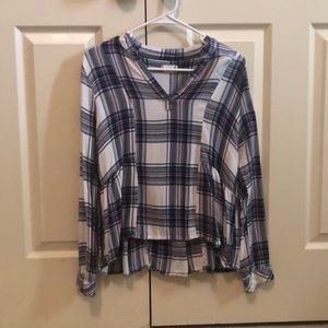 Altard state flannel ruffle blouse